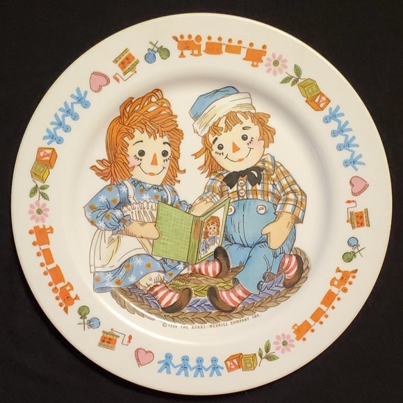 Raggedy Ann and Andy Oneida Deluxe Child Plate 1969 The Bobbs - Merrill … - Picture 1 of 5
